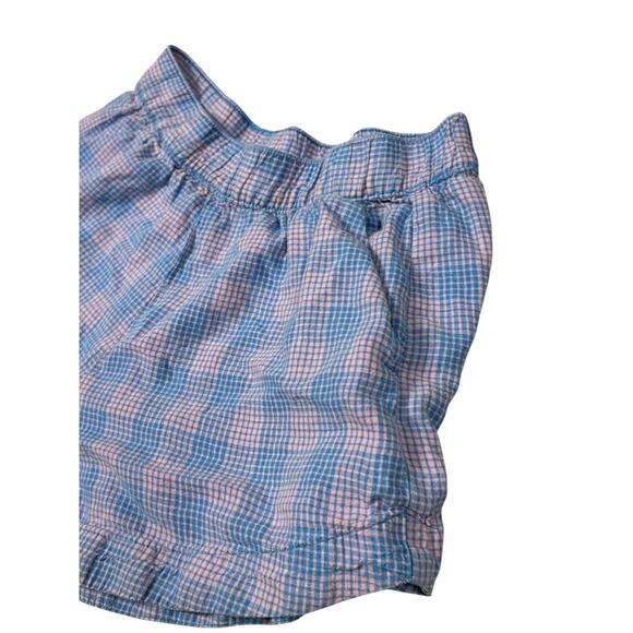 Patagonia Womens M Garden Island Shorts 3.5" Hemp Blend Pink/Blue Check Pockets - Picture 4 of 9